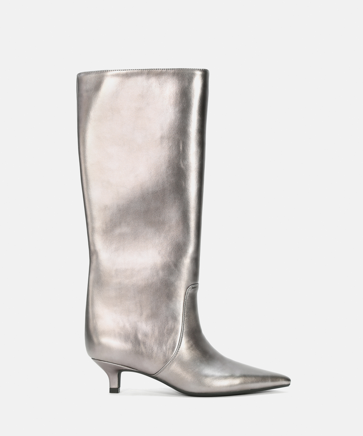 Botas altas metalizadas salto kitten image number null
